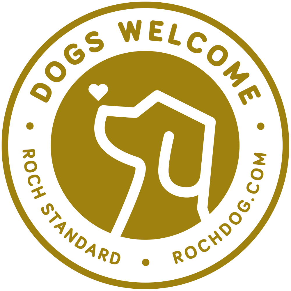 Roch Dog Friendly certification mark: Dogs Welcome